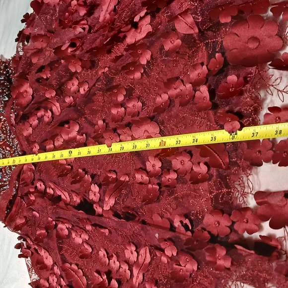 Elegant Asymmetrical Red Dress - Picture 3 of 8